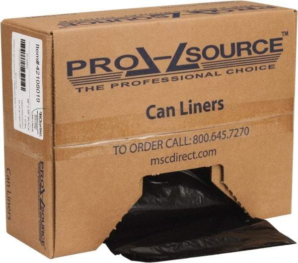 PRO-SOURCE - 1.1 mil Thick, Heavy-Duty Trash Bags - Hexene Resins, Roll Dispenser, 38" Wide x 58" High, Black - Top Tool & Supply