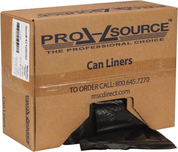 PRO-SOURCE - 1.1 mil Thick, Heavy-Duty Trash Bags - Hexene Resins, Roll Dispenser, 33" Wide x 39" High, Black - Top Tool & Supply