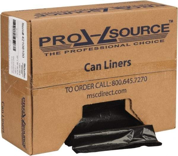 PRO-SOURCE - 1.1 mil Thick, Heavy-Duty Trash Bags - Hexene Resins, Roll Dispenser, 30" Wide x 36" High, Black - Top Tool & Supply