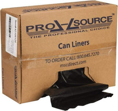 PRO-SOURCE - 3 mil Thick, Contractor Trash Bags - Linear Low-Density Polyethylene (LLDPE), Flat Pack Dispenser, 32" Wide x 50" High, Black - Top Tool & Supply