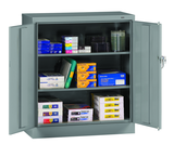 36"W x 18"D x 42"H Counter High Welded Set Up Storage Cabinet, 2 Adj. shelves, w/Raised Bottom - Top Tool & Supply