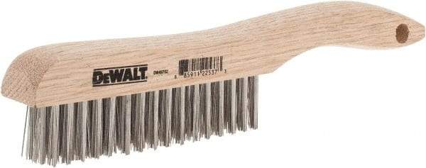 DeWALT - 15 Rows x 4 Columns Stainless Steel Scratch Brush - 10" OAL, 1-1/8" Trim Length, Wood Shoe Handle - Top Tool & Supply