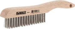 DeWALT - 15 Rows x 4 Columns Stainless Steel Scratch Brush - 10" OAL, 1-1/8" Trim Length, Wood Shoe Handle - Top Tool & Supply