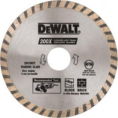 DeWALT - 4-1/2" Diam, 5/8 & 7/8" Arbor Hole Diam, Wet & Dry Cut Saw Blade - Diamond Matrix, Standard Round Arbor - Top Tool & Supply