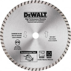 DeWALT - 7" Diam, 5/8 & 7/8" Arbor Hole Diam, Wet & Dry Cut Saw Blade - Diamond Matrix, Standard Round Arbor - Top Tool & Supply