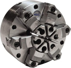 Buck Chuck Company - 6 Jaws, 6" Diam, Self Centering Manual Lathe Chuck - Plain Back Mount Spindle, Adjustable, Reversible, 1,600 Max RPM, 1-11/16" Through Hole Diam, Cast Iron - Top Tool & Supply