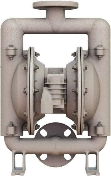 Versa-Matic - 1-1/4 \x96 1-1/2 NPT, Air Operated Diaphragm Pump - PTFE Diaphragm, Aluminum Housing - Top Tool & Supply