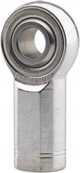 Made in USA - 1" ID, 2-3/4" Max OD, 76,205 Lb Max Static Cap, Plain Female Spherical Rod End - 1-1/4 - 12 LH, 0.469" Shank Diam, 2-1/8" Shank Length, Alloy Steel with Steel Raceway - Top Tool & Supply