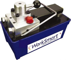 Value Collection - 10,000 psi Air-Hydraulic Pump & Jack - 91.5 Cu In Oil Capacity, Use with Double Acting Cylinders, Advance, Hold & Retract - Top Tool & Supply