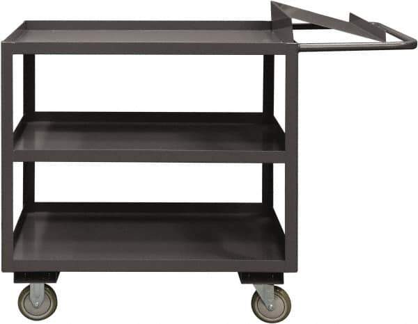 Durham - 1,200 Lb Capacity, 24" Wide x 36" Long x 37-5/8" High Order Picking Cart - 3 Shelf, Steel, 2 Rigid/2 Swivel Casters - Top Tool & Supply