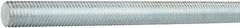 Made in USA - 3/8-24 UNF (Fine), 12' Long, Medium Carbon Steel General Purpose Threaded Rod - Zinc-Plated Finish, Right Hand Thread - Top Tool & Supply