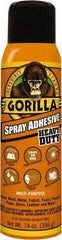 Gorilla Glue - 14 oz Aerosol Clear Spray Adhesive - High Tack, 131°F Heat Resistance, High Strength Bond, Flammable - Top Tool & Supply