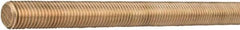 Made in USA - 3/8-16 UNC (Coarse), 6' Long, Bronze General Purpose Threaded Rod - Uncoated, Right Hand Thread - Top Tool & Supply