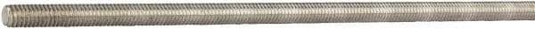 Made in USA - 1/2-13 UNC (Coarse), 3' Long, Aluminum General Purpose Threaded Rod - Uncoated, Right Hand Thread - Top Tool & Supply