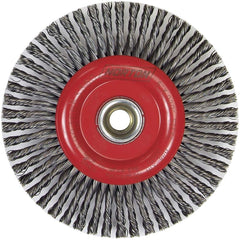 Norton - 6" OD, 5/8-11 Arbor Hole, Stringer Bead Carbon Wheel Brush - Top Tool & Supply