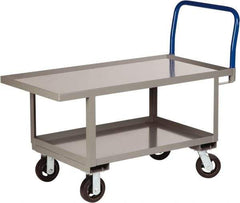 Little Giant - 2,000 Lb Capacity Steel Raised Deck Platform Truck - Steel Deck, 30" OAW, 60" Platform Length x 26" Platform Height, Mold On Rubber Casters - Top Tool & Supply