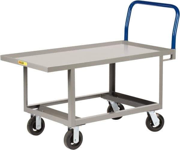 Little Giant - 2,000 Lb Capacity Steel Raised Deck Platform Truck - Steel Deck, 30" OAW, 48" Platform Length x 26" Platform Height, Mold On Rubber Casters - Top Tool & Supply