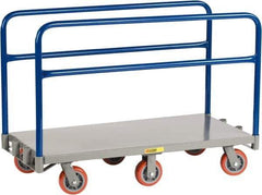 Little Giant - 3,600 Lb Capacity Steel 6-Wheeled Platform Truck - Steel Deck, 30" OAW, 48" Platform Length x 9" Platform Height, Polyurethane Casters - Top Tool & Supply