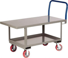 Little Giant - 2,000 Lb Capacity Steel Raised Deck Platform Truck - Steel Deck, 30" OAW, 48" Platform Length x 26" Platform Height, Polyurethane Casters - Top Tool & Supply