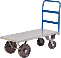 Little Giant - 5,000 Lb Capacity Steel Heavy Duty Platform Truck - Steel Deck, 30" OAW, 48" Platform Length x 16-1/2" Platform Height, Phenolic Casters - Top Tool & Supply