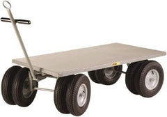 Little Giant - 3,000 Lb Capacity Steel 8 Wheeler Wagon Truck - Steel Deck, 30" OAW, 60" Platform Length x 18-1/4" Platform Height, Pneumatic Casters - Top Tool & Supply