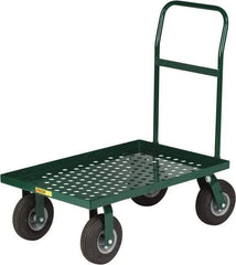 Little Giant - 1,000 Lb Capacity Steel Perforated Deck Platform Truck - Steel Deck, 24" OAW, 48" Platform Length x 11" Platform Height, Pneumatic Casters - Top Tool & Supply