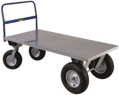 Little Giant - 2,500 Lb Capacity Steel High Deck Platform Truck - Steel Deck, 30" OAW, 72" Platform Length x 21" Platform Height, Pneumatic Casters - Top Tool & Supply