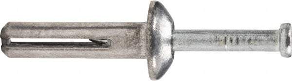 Powers Fasteners - 1/4" Diam, 1/4" Drill, 3" OAL, 1-3/4" Min Embedment Hammer Drive Concrete Anchor - 1018 Steel, Zinc-Plated Finish, Flat Head, Hammer Drive - Top Tool & Supply