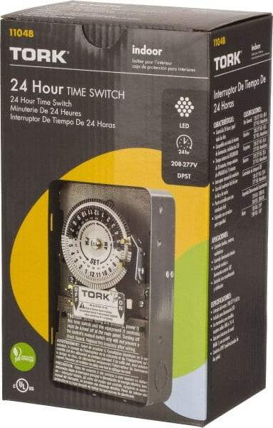 TORK nsi - 20 min to 22 hr Indoor Analog Mechanical Timer Switch - 12 On/Off, 208 to 277 Volts, 60 Hz, 11,080 Watts, 12 Modes - Top Tool & Supply