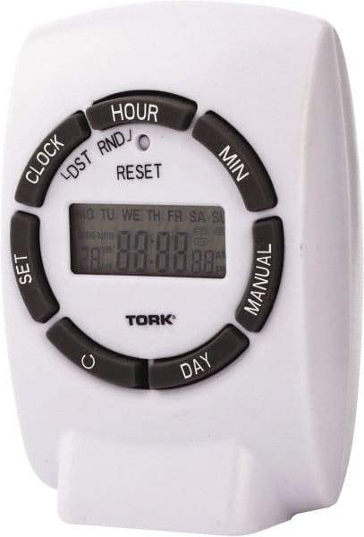 TORK nsi - 7 Day Indoor Digital Electrical Timer - 20 On/Off, 125 VAC, 1,875 Watts, 20 Modes - Top Tool & Supply