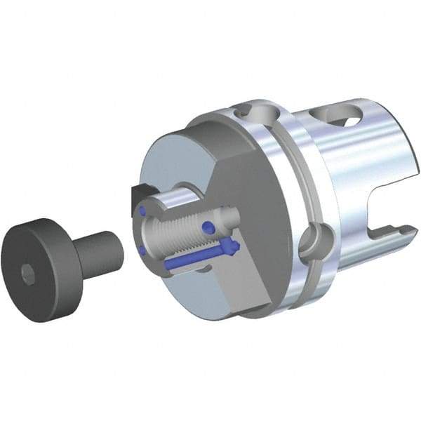 Kennametal - KM40TS Modular Connection 22mm Pilot Diam Shell Mill Holder - 28mm Flange to Nose End Projection, 49mm Nose Diam, M10x1.5 Lock Screw, Through-Spindle Coolant - Exact Industrial Supply