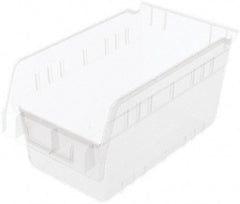 Akro-Mils - 11-5/8" Deep, Clear Polymer Hopper Shelf Bin - 6" High x 6-5/8" Wide x 11-5/8" Long - Top Tool & Supply