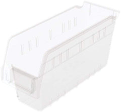 Akro-Mils - 11-5/8" Deep, Clear Polymer Hopper Shelf Bin - 6" High x 4-1/8" Wide x 11-5/8" Long - Top Tool & Supply