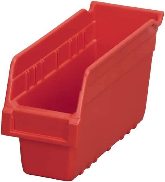 Akro-Mils - 11-5/8" Deep, Red Polymer Hopper Shelf Bin - 6" High x 4-1/8" Wide x 11-5/8" Long - Top Tool & Supply