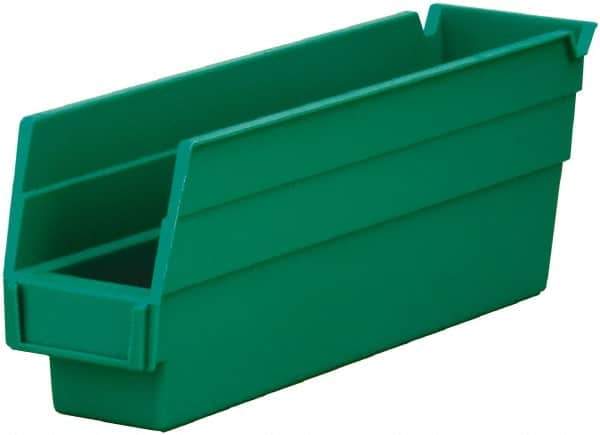 Akro-Mils - 54 Lb. Load Capacity, 11-5/8" Deep, Green Hopper Shelf Bin - 4" High x 2-3/4" Wide x 11-5/8" Long - Top Tool & Supply