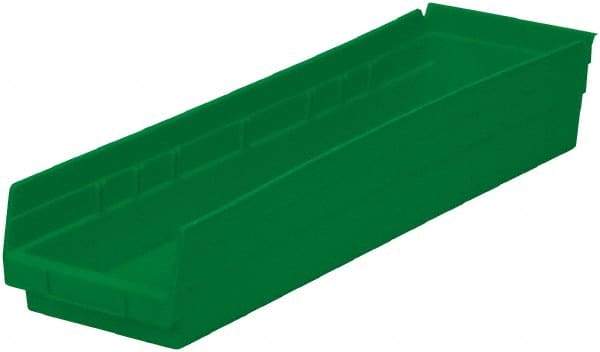 Akro-Mils - 321 Lb. Load Capacity, 23-5/8" Deep, Green Hopper Shelf Bin - 4" High x 6-5/8" Wide x 23-5/8" Long - Top Tool & Supply