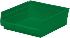 Akro-Mils - 197 Lb. Load Capacity, 11-5/8" Deep, Green Hopper Shelf Bin - 4" High x 11-1/8" Wide x 11-5/8" Long - Top Tool & Supply