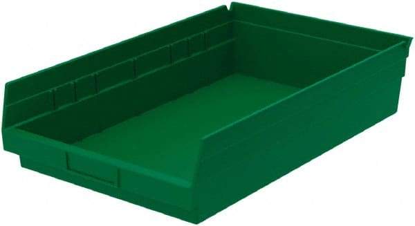 Akro-Mils - 292 Lb. Load Capacity, 17-7/8" Deep, Green Hopper Shelf Bin - 4" High x 11-1/8" Wide x 17-7/8" Long - Top Tool & Supply