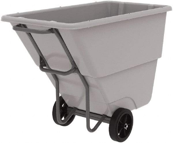 Akro-Mils - 1,000 Lb Load Capacity, 1/2 Cu Yd, Plastic Tilt Truck - 27" Wide x 54" Long x 36" High, Gray - Top Tool & Supply