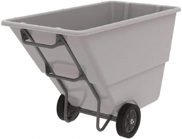 Akro-Mils - 600 Lb Load Capacity, 1 Cu Yd, Plastic Tilt Truck - 33" Wide x 66" Long x 42" High, Gray - Top Tool & Supply