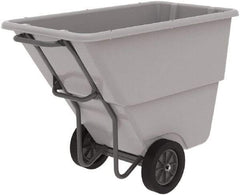 Akro-Mils - 600 Lb Load Capacity, 1/2 Cu Yd, Plastic Tilt Truck - 27" Wide x 54" Long x 36" High, Gray - Top Tool & Supply