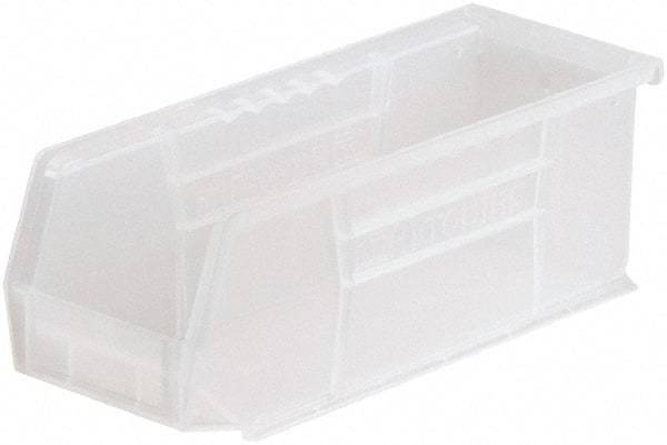 Akro-Mils - 20 Lb. Load Capacity, 10-7/8" Deep, Clear Polymer Hopper Stacking Bin - 4" High x 4-1/8" Wide x 10-7/8" Long - Top Tool & Supply