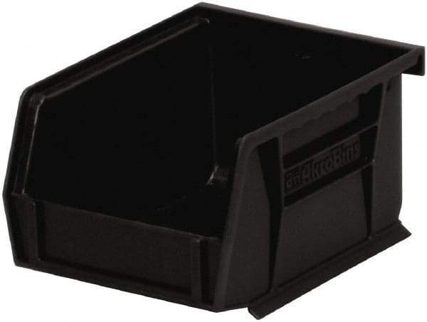 Akro-Mils - 10 Lb. Load Capacity, 5-3/8" Deep, Black Polymer Hopper Stacking Bin - 3" High x 4-1/8" Wide x 5-3/8" Long - Top Tool & Supply