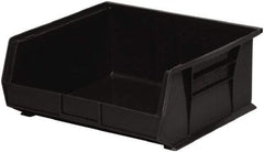 Akro-Mils - 75 Lb. Load Capacity, 14-3/4" Deep, Black Polymer Hopper Stacking Bin - 7" High x 16-1/2" Wide x 14-3/4" Long - Top Tool & Supply