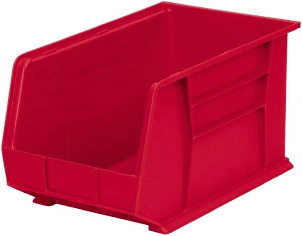 Akro-Mils - 60 Lb. Load Capacity, 18" Deep, Red Polymer Hopper Stacking Bin - 10" High x 11" Wide x 18" Long - Top Tool & Supply