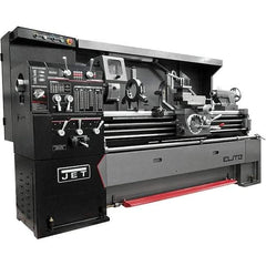 Jet - 17" Swing, 40" Between Centers, 230/460 Volt, Triple Phase Engine Lathe - 5MT Taper, 7-1/2 hp, 36 to 1,800 RPM, 3-1/8" Bore Diam, 44" Deep x 68" High x 94" Long - Top Tool & Supply