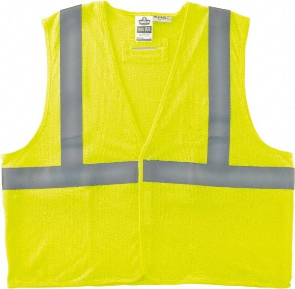 Ergodyne - Size S/M Flame Resistant/Retardant Lime Mesh General Purpose Vest - 36 to 44" Chest, ANSI/ISEA 107, Hook & Loop Closure, 2 Pockets, Polyester - Top Tool & Supply