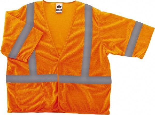 Ergodyne - Size 2X/3XL High Visibility Orange Mesh General Purpose Vest - 52 to 58" Chest, ANSI/ISEA 107, Hook & Loop Closure, 1 Pocket, Polyester - Top Tool & Supply