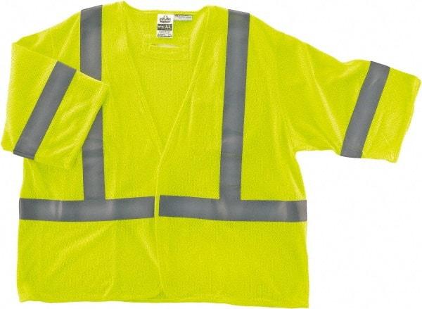 Ergodyne - Size L/XL Flame Resistant/Retardant Lime Mesh General Purpose Vest - 44 to 52" Chest, ANSI/ISEA 107, Hook & Loop Closure, 2 Pockets, Polyester - Top Tool & Supply