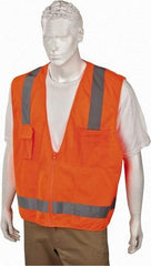 Ergodyne - Size L/XL High Visibility Orange Mesh/Solid Surveyor's Vest - 44 to 52" Chest, ANSI/ISEA 107, Zipper Closure, 4 Pockets, Polyester - Top Tool & Supply